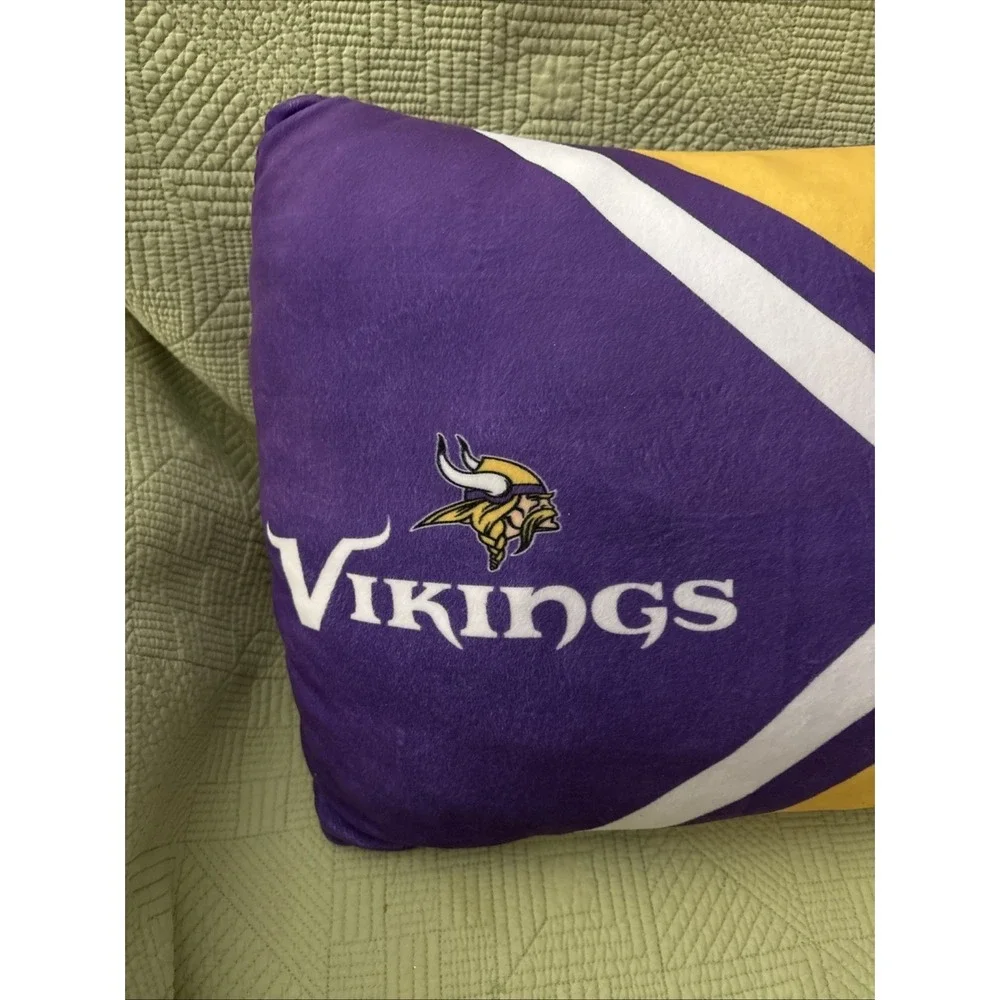 Minnesota Vikings NFL Plush Throw Pillow 14x14 Purple Gold Football Decor SOFT